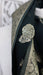 Dark green chiffon dupatta with woven gold thread – close-up of the embellishment
