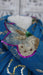Peacock blue vintage silk chiffon dupatta – close-up of the embellishment