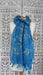 Peacock blue vintage silk chiffon dupatta – full length view
