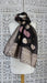 Black circular woven voile dupatta – full length view