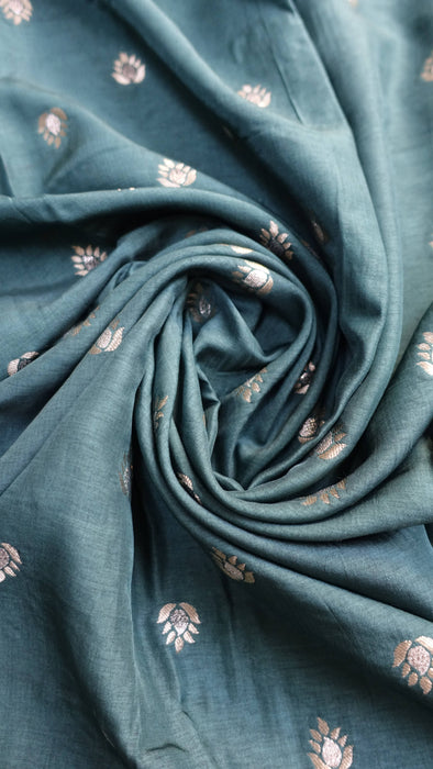 Dark green chanderi silk dupatta – border detail