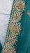 Jade silk chiffon vintage dupatta with gold zardosi – shown draped
