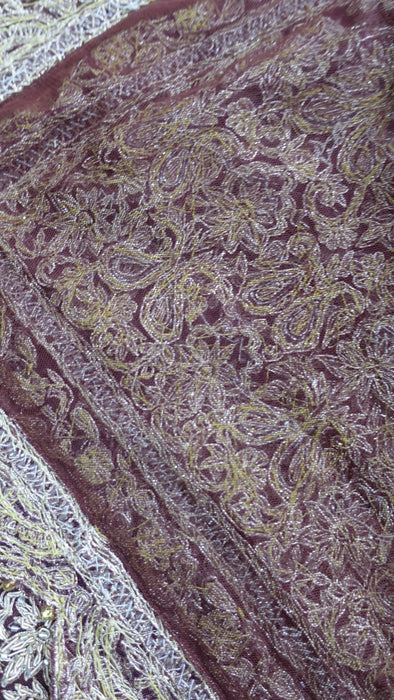 Maroon Really Heavy Zardosi Wedding Dupatta - New