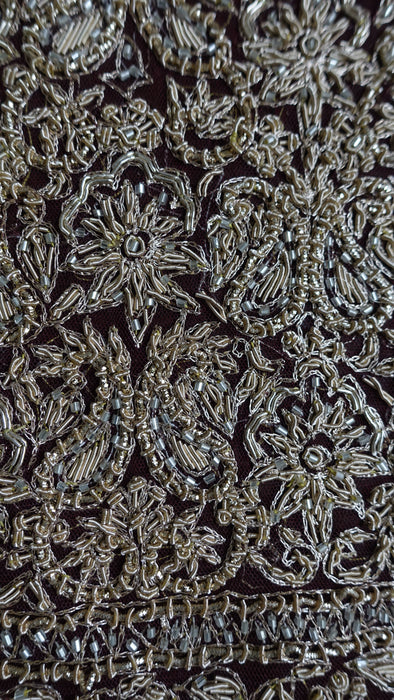 Maroon Really Heavy Zardosi Wedding Dupatta - New