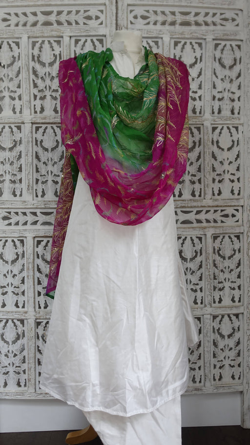 Pink and green vintage tilla dupatta