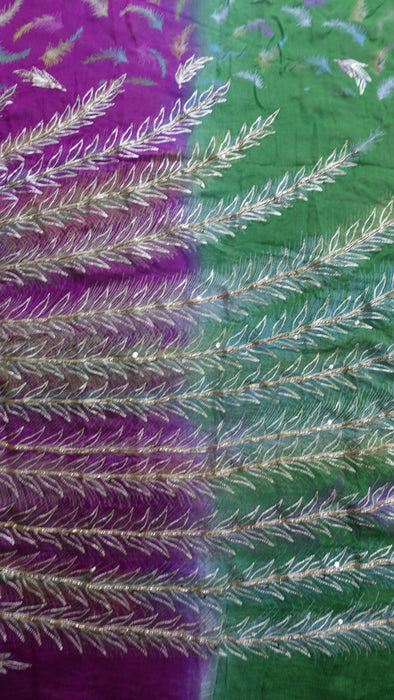 Pink and green vintage tilla dupatta – shown draped