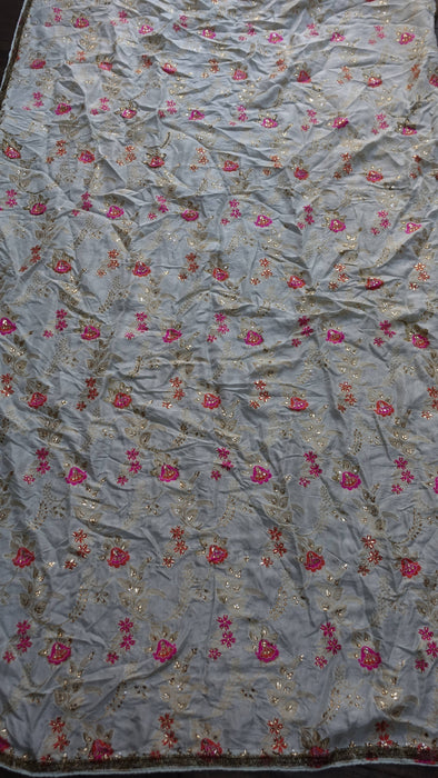 Light green chanderi beaded dupatta – reverse side
