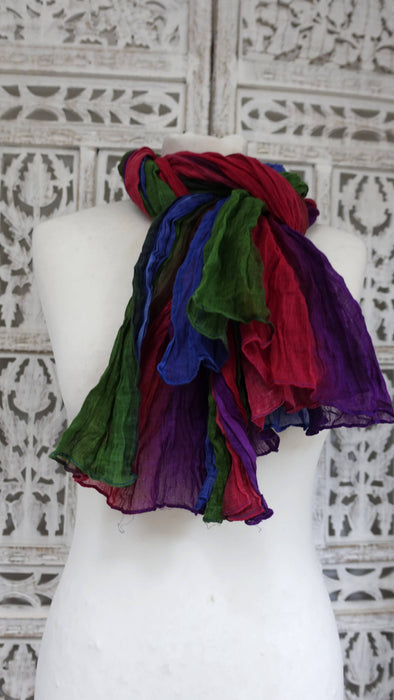 Multicoloured Twisted Cotton Scarves - New