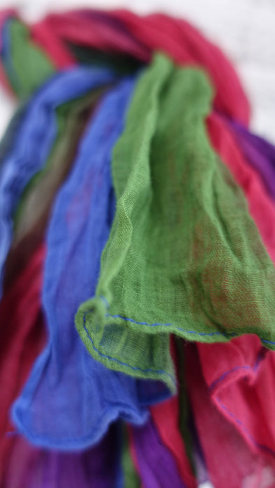Multicoloured Twisted Cotton Scarves - New