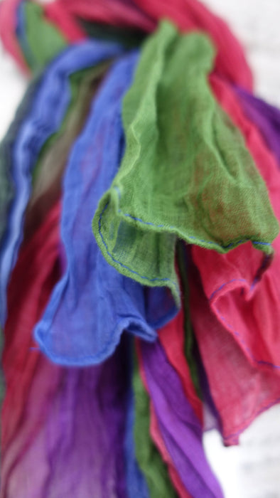 Multicoloured Twisted Cotton Scarves - New