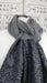 Dark grey wool really fine sequinned scarf – border detail