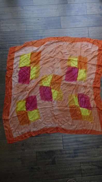 Pack of four pure silk squares – border detail