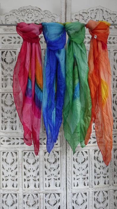 Pack of four pure silk squares