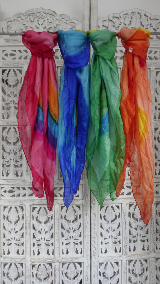 Pack of four pure silk squares