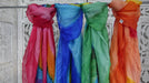 Pack of four pure silk squares – fabric and colour detail