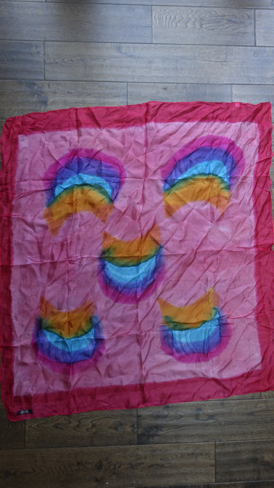 Pack of four pure silk squares – shown draped