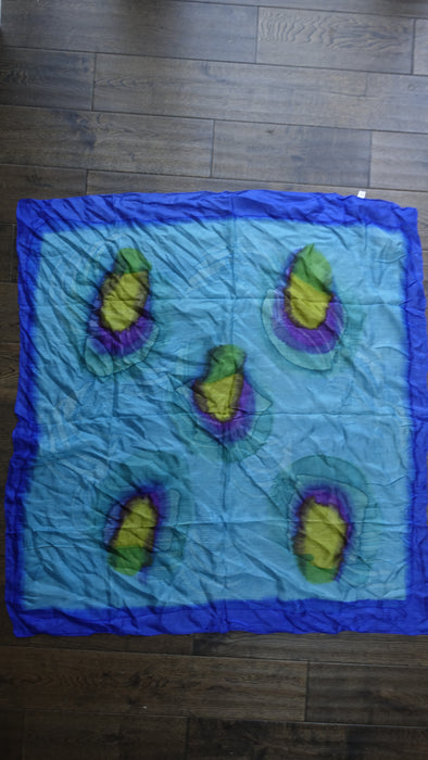 Pack of four pure silk squares – close-up of the embellishment