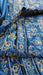 Blue embroidered vintage silk dupatta – corner detail