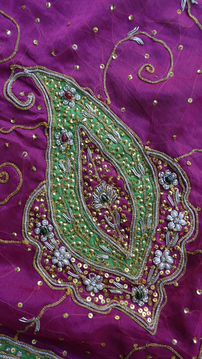 Pink Vintage Chiffon Wedding Dupatta - New