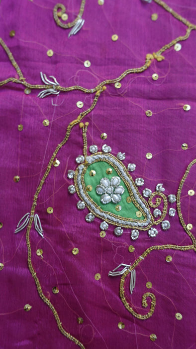 Pink Vintage Chiffon Wedding Dupatta - New