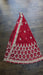 Red net zardosi curved wedding dupatta – full length view