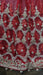 Red net zardosi curved wedding dupatta – shown draped