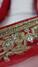 Red net zardosi curved wedding dupatta – fabric and colour detail