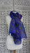Blue floral sequinned vintage dupatta – full length view