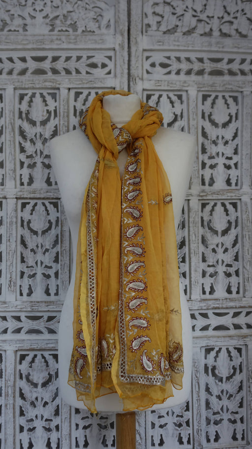 Yellow vintage paisley dupatta