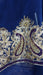 Navy blue zardosi worked silk chiffon dupatta – shown draped