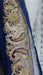 Navy blue zardosi worked silk chiffon dupatta – close-up of the embellishment