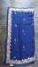 Navy blue zardosi worked silk chiffon dupatta – corner detail