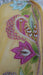 Yellow vintage silk chiffon dupatta with pastel embroidery – folded view