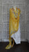 Yellow vintage silk chiffon dupatta with pastel embroidery – full length view