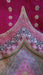 Pink wide border dupatta – close-up of the embellishment