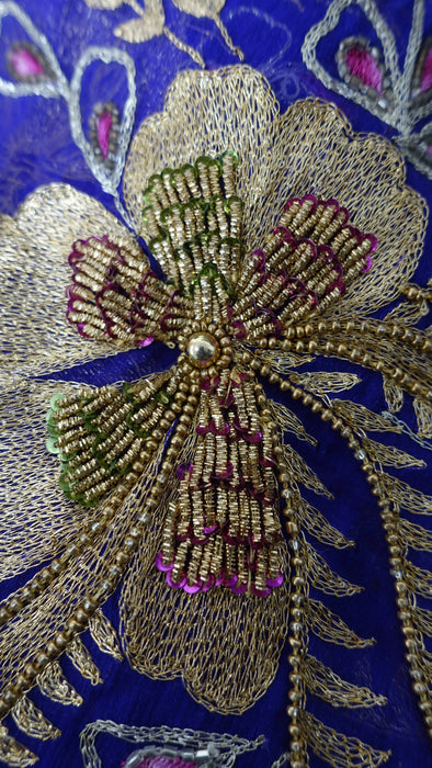 Purple heavy embellishment vintage dupatta – reverse side