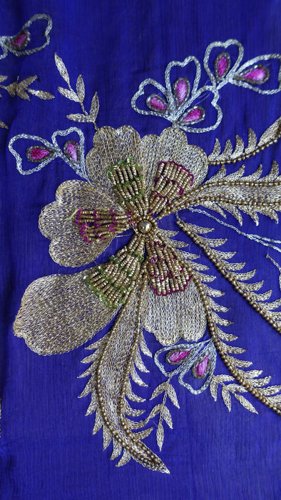 Purple heavy embellishment vintage dupatta – full length view