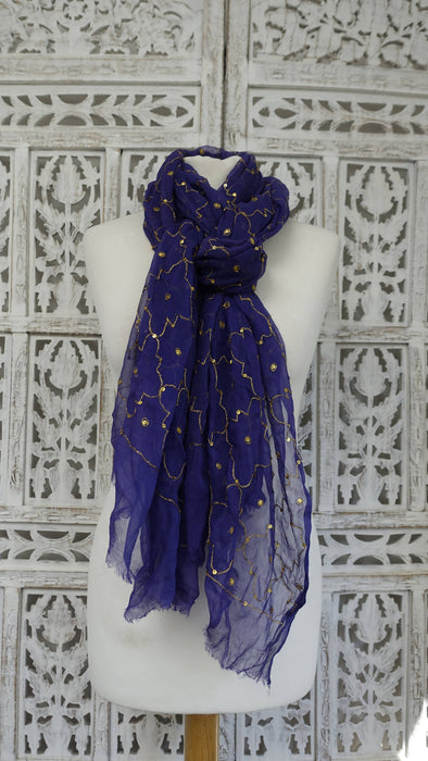 Purple vintage tilla dupatta – full length view