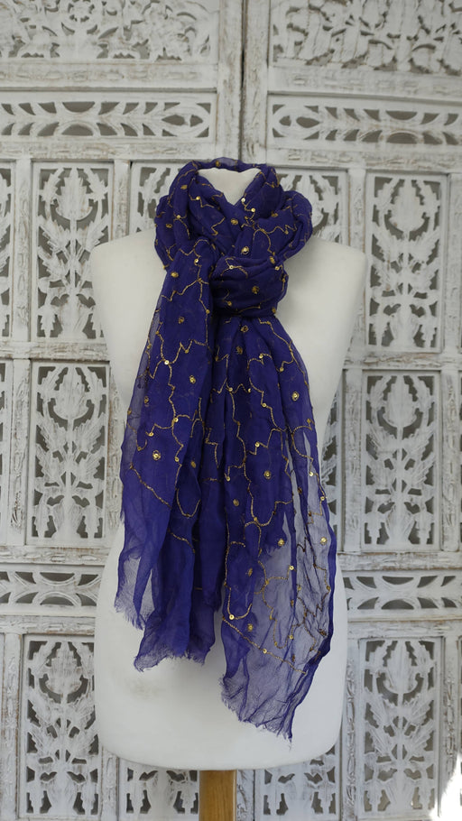 Purple vintage tilla dupatta – full length view