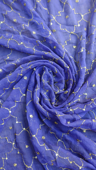 Purple vintage tilla dupatta – border detail