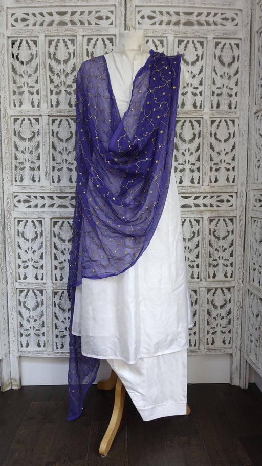 Purple vintage tilla dupatta