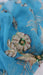 Bright blue zardosi dupatta vintage – shown draped