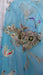 Bright blue zardosi dupatta vintage – reverse side