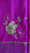 Hot pink pure silk vintage dupatta – border detail