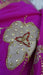 Hot pink pure silk vintage dupatta – corner detail