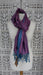 Purple and blue 2 tone pure silk scarf
