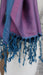 Purple and blue 2 tone pure silk scarf – close-up of the embellishment