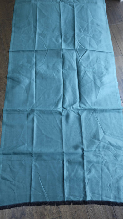 Teal and black 2 tone pure silk scarf – close-up of the embellishment