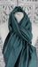 Teal and black 2 tone pure silk scarf – full length view