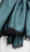 Teal and black 2 tone pure silk scarf – border detail